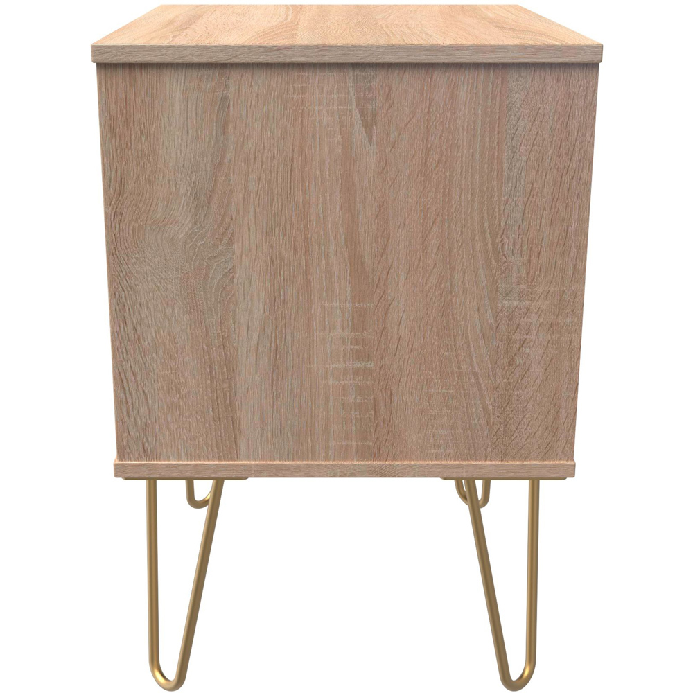 Crowndale 2 Drawer White Matt and Bardolino Oak Bedside Table Ready Assembled Image 4