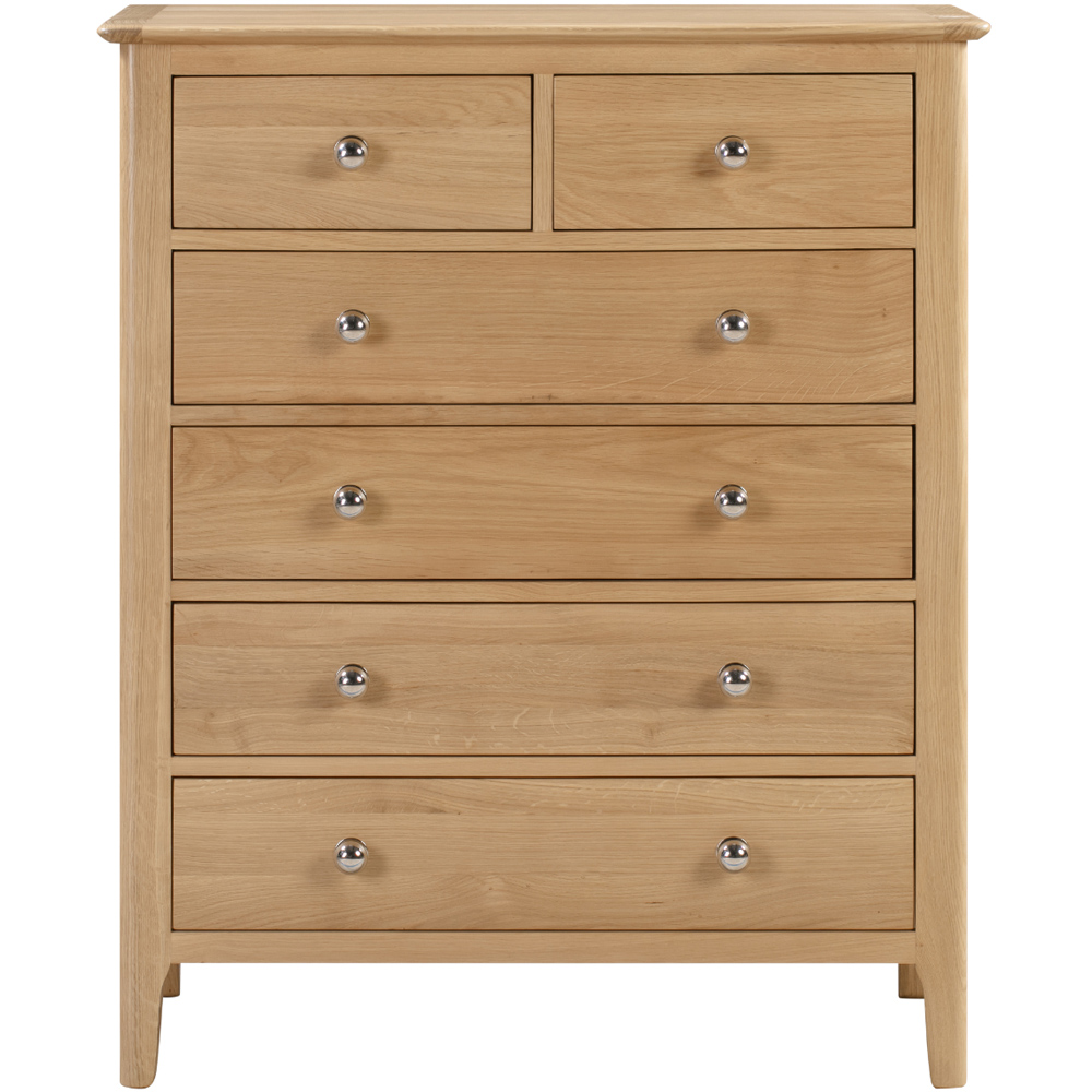 Julian Bowen Cotswold 6 Drawer Natural Chest of Drawers Image 3