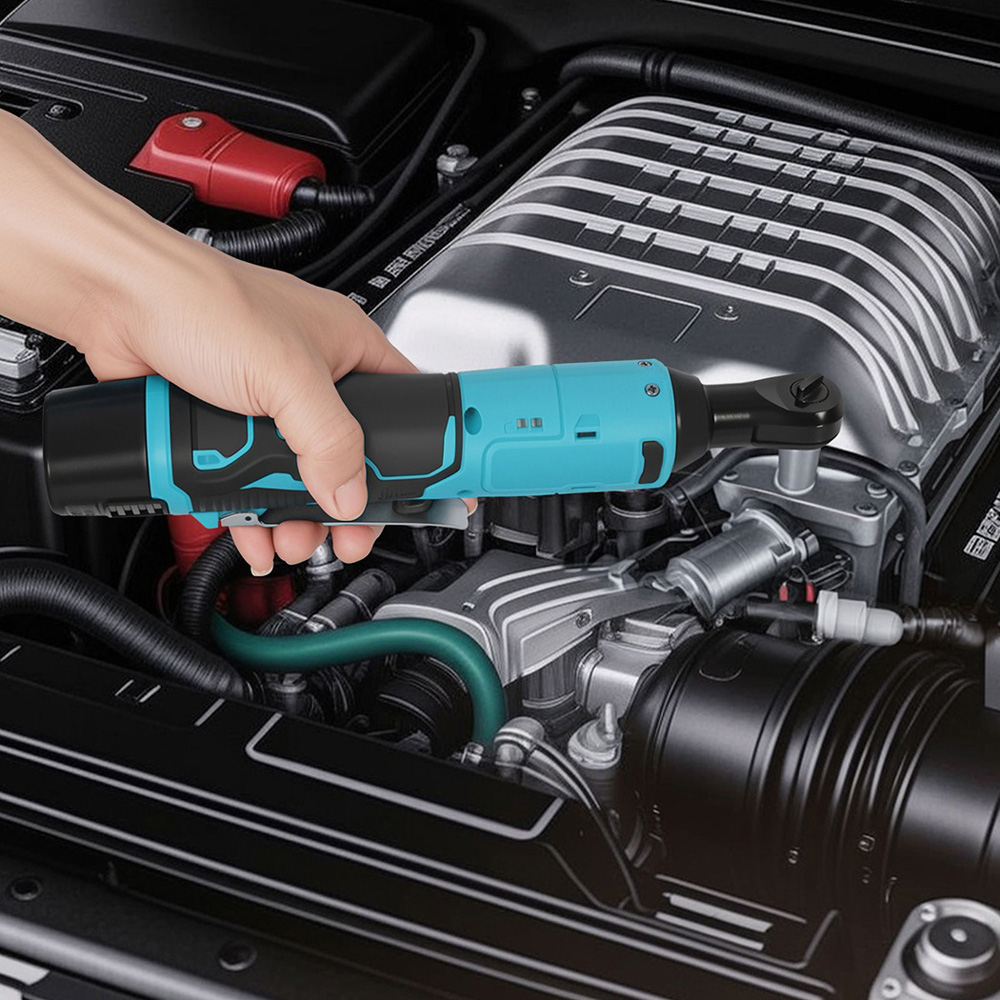 Traderight 3/8 inch Cordless Right Angle Ratchet Wrench with 2 Batteries Image 2