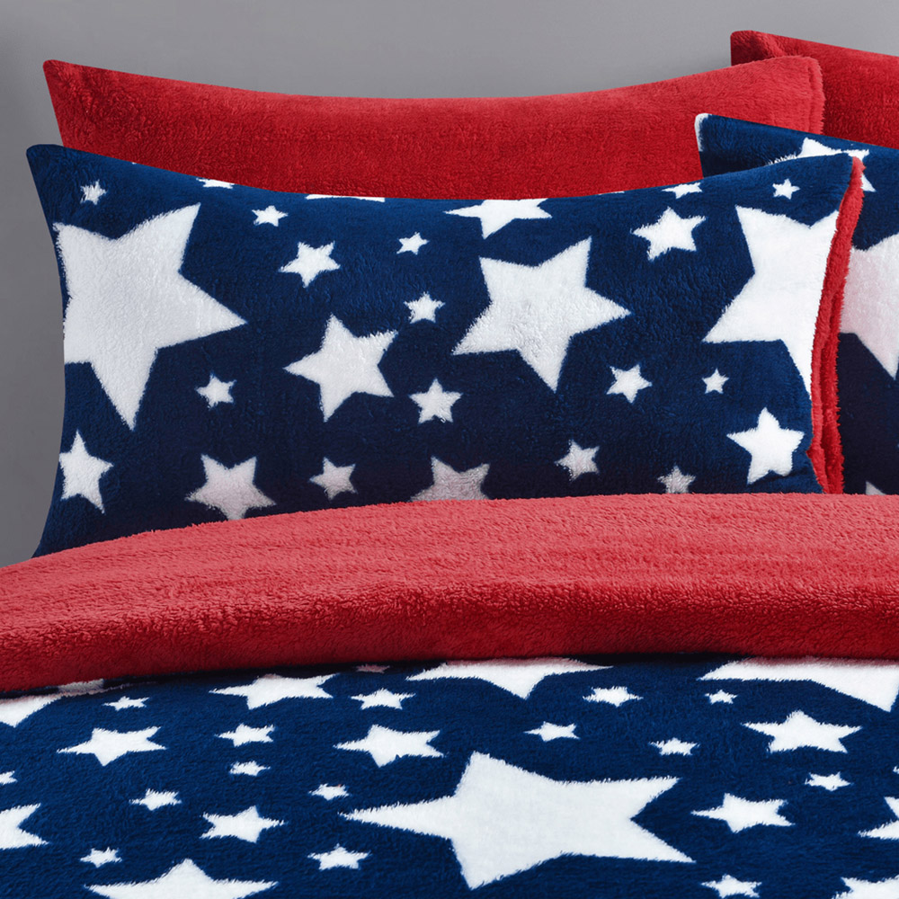 Velosso King Size Navy Galaxy Teddy Fleece Duvet Set Image 2