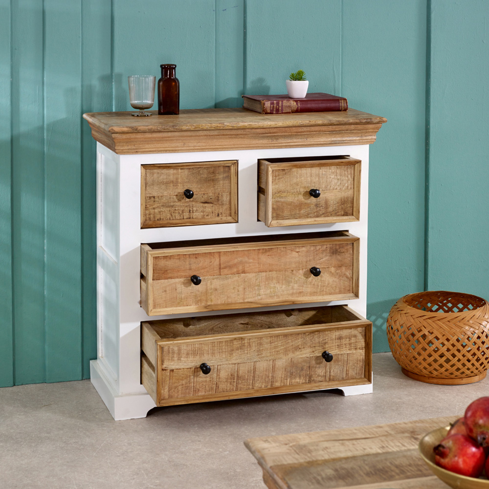 Brooklyn Alfie 4 Drawer Solid Mango Wood Chest Of Drawers Image 5