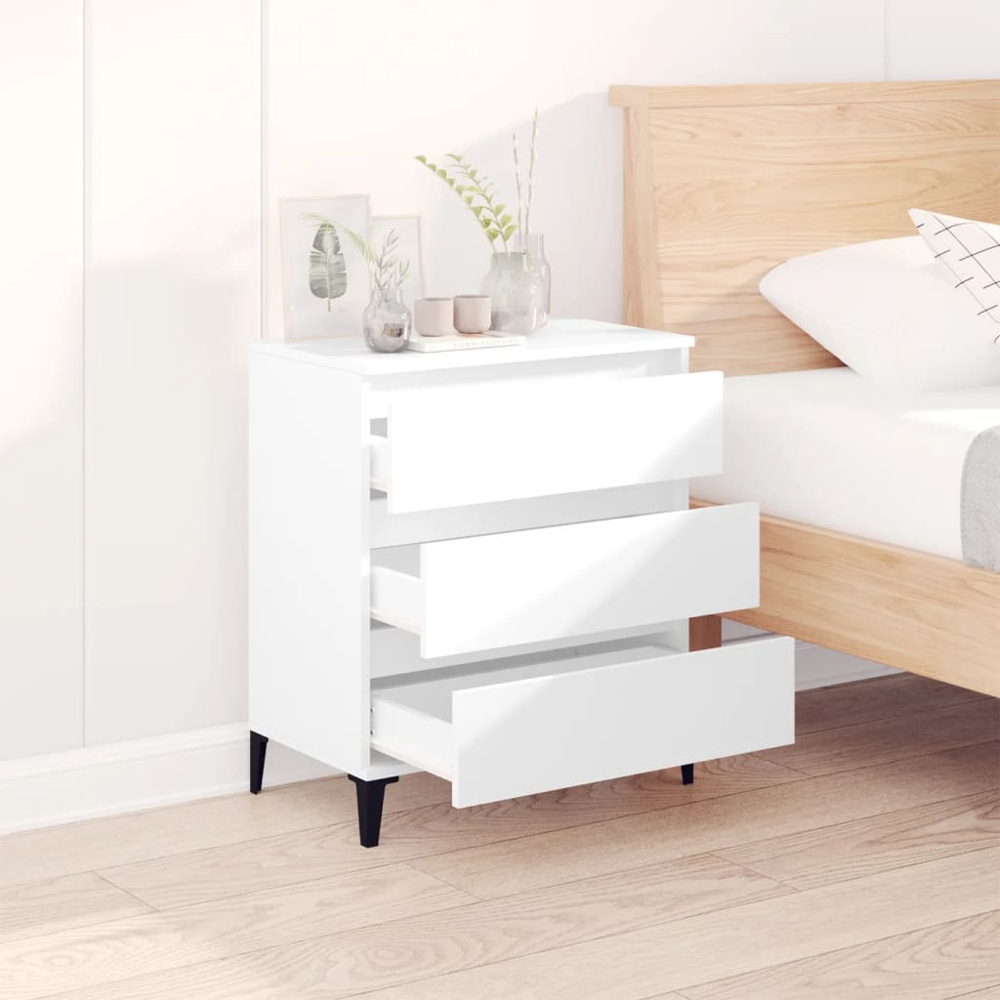 vidaXL 3 Drawer White Sideboard Image 8