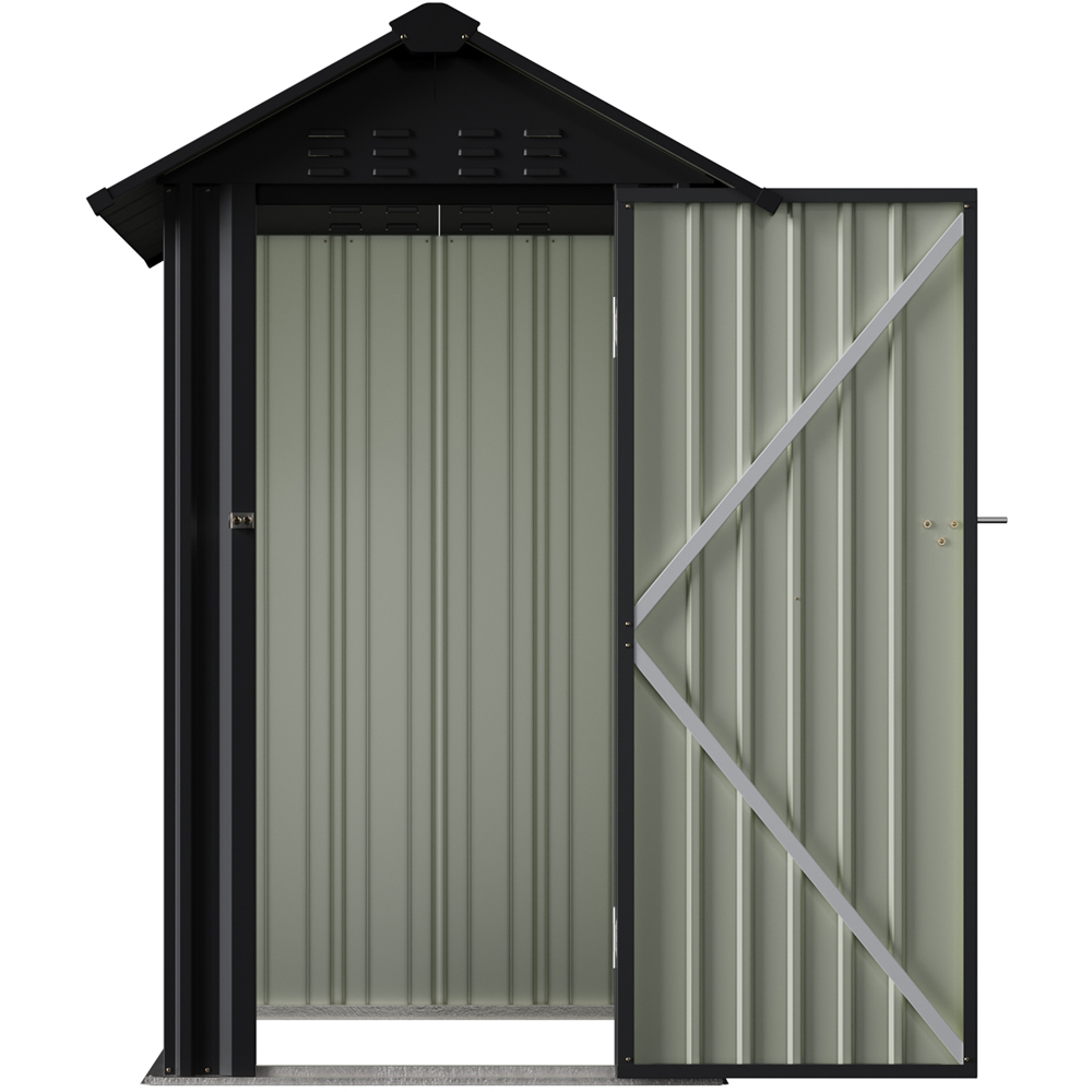 Living and Home 4 x 4ft Metal Lockable Apex Garden Storage Shed Image 5