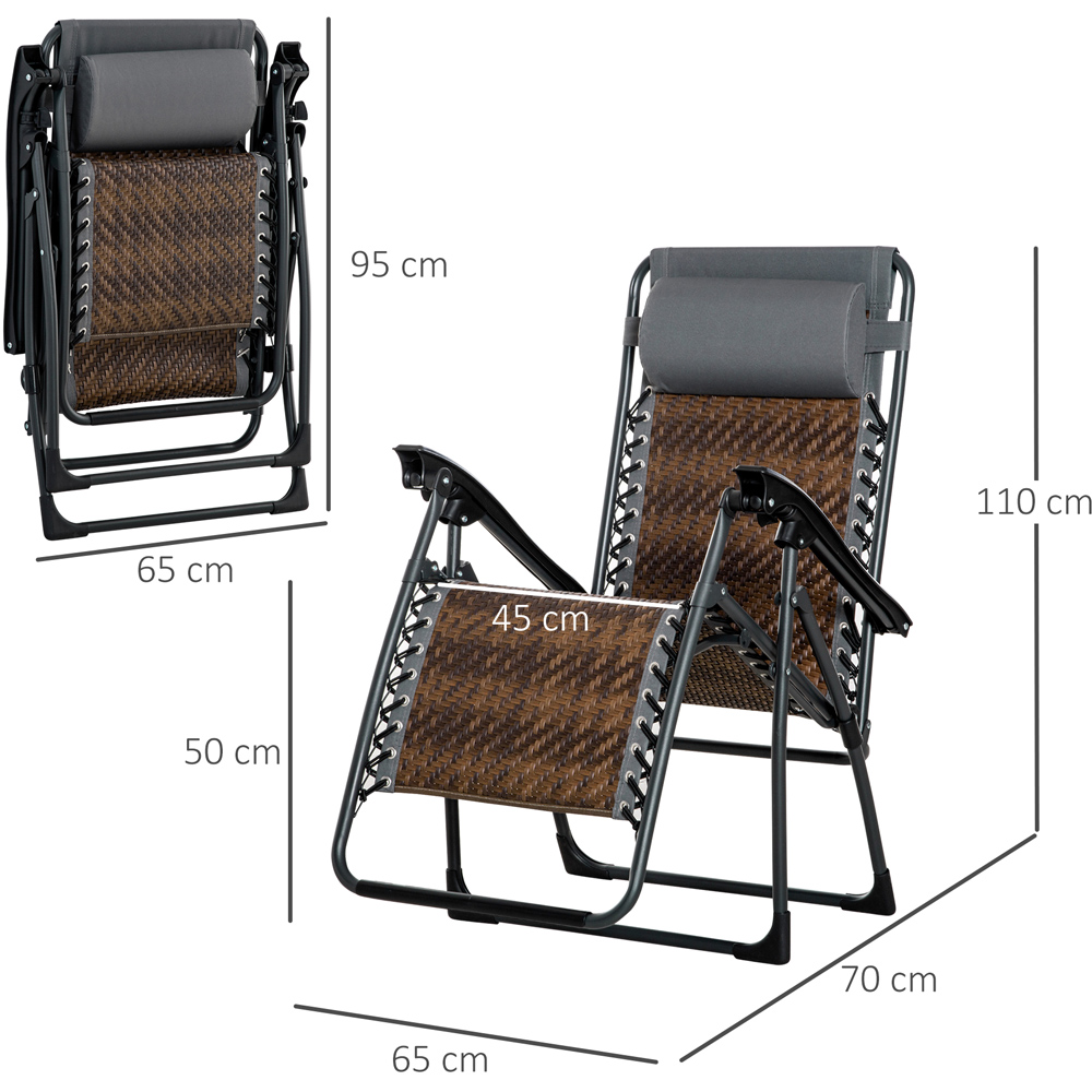 Outsunny Brown Zero Gravity Folding Recliner Chair Image 8