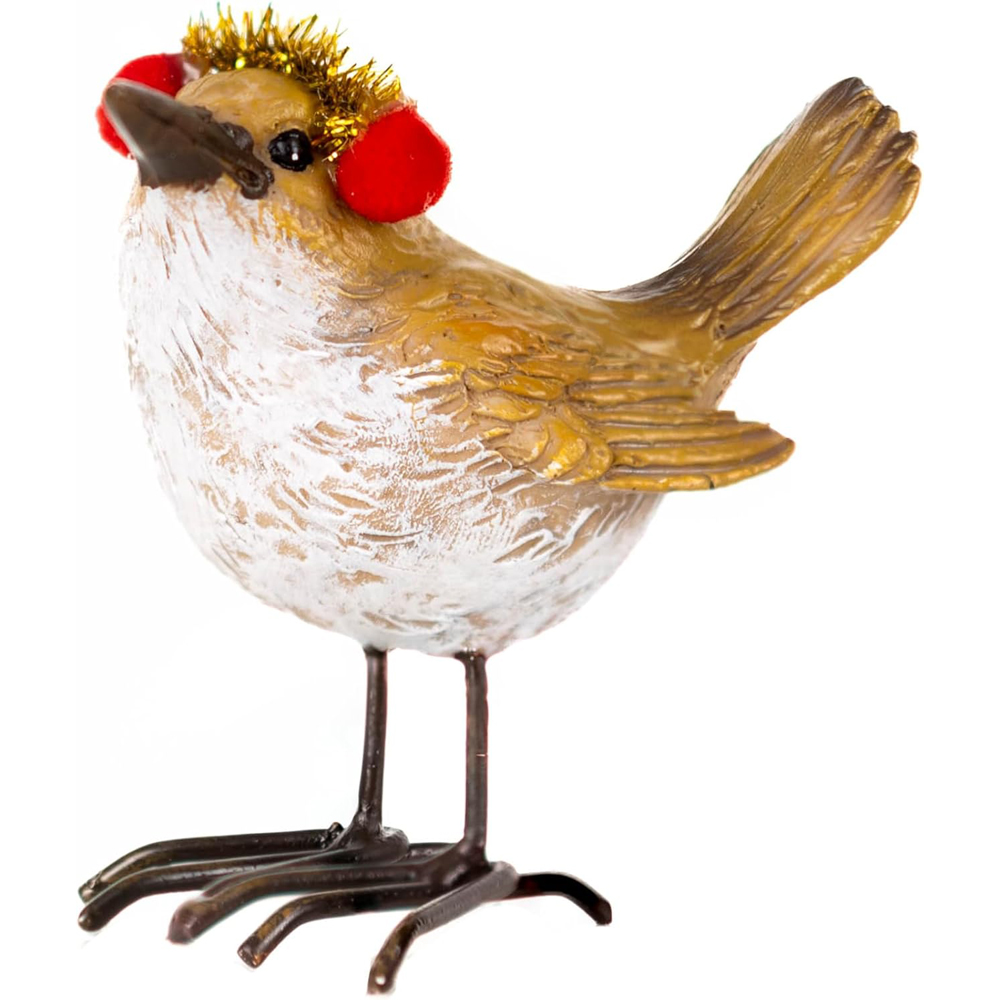 Marco Paul Robin with Santa Hat Christmas Decoration Image 1