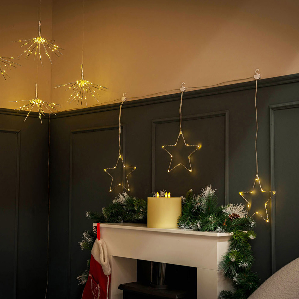 ValueLights IP44 Hanging Star Curtain Light Set of 3 Image 3