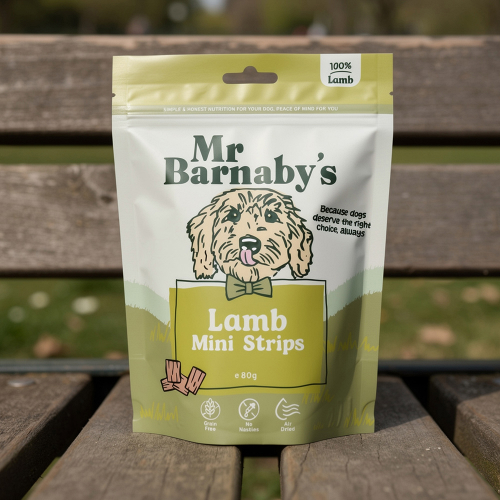 Mr Barnaby's Lamb Mini Strips Dog Treats 80g 2 Pack Image 2