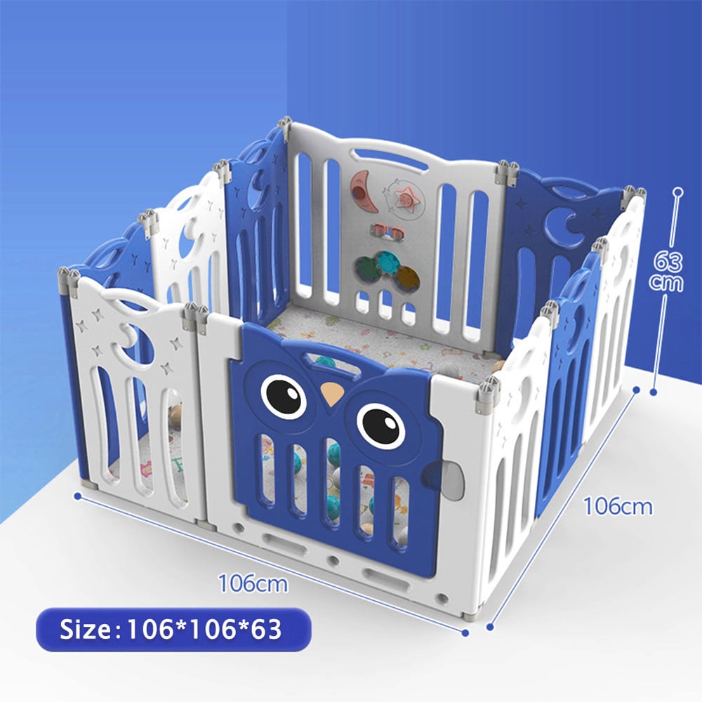Living and Home White and Blue 10 Panel Foldable Kids Playpen Image 8