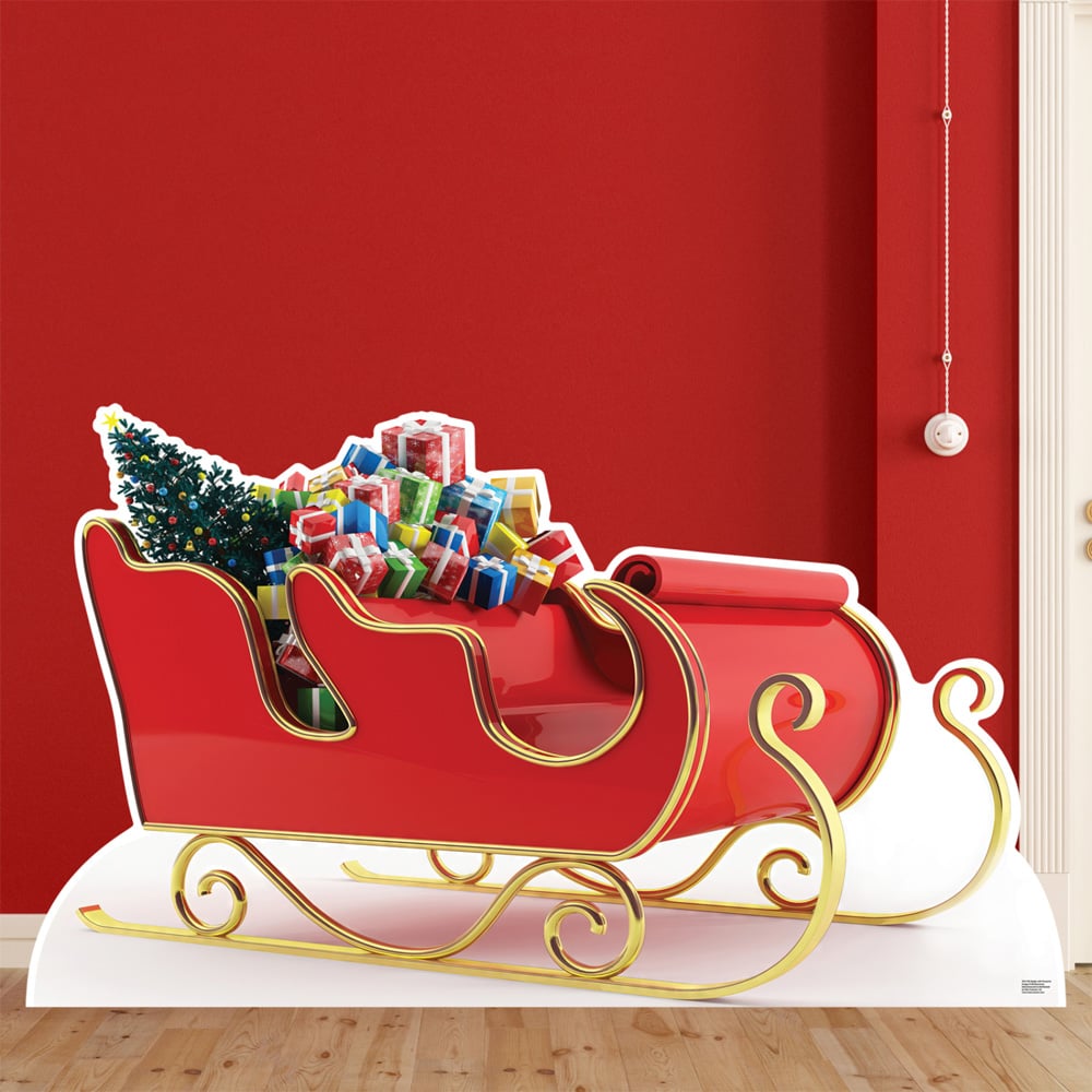 Star Cutouts Santa Sleigh with Presents Christmas Cardboard Cutout 3.1ft Image 2