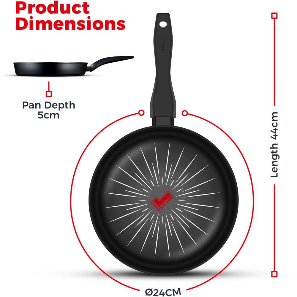 Tower Smart Start 24cm Black Forged Aluminium Non-Stick Frying Pan Image 9