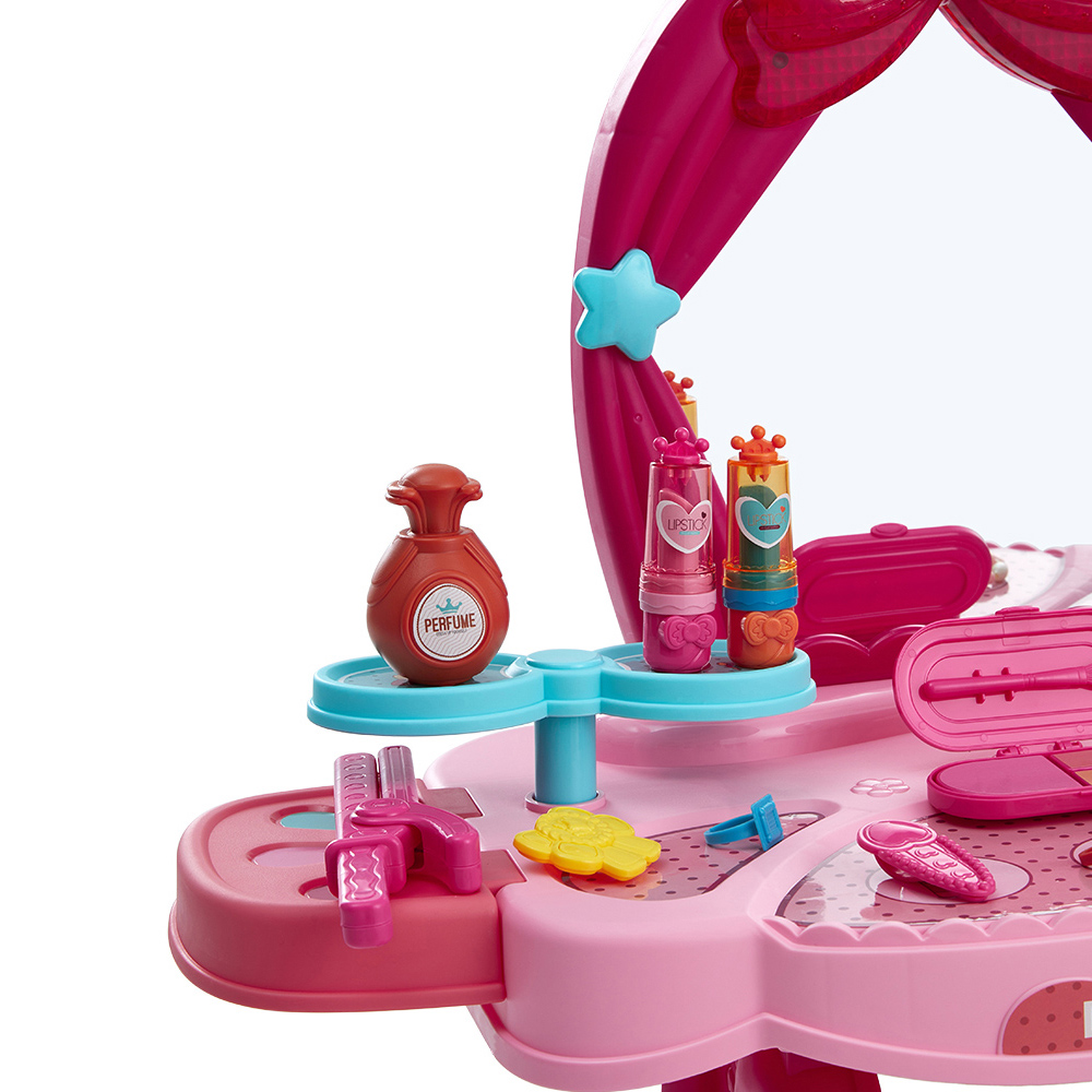 Living and Home Kids Dressing Table Toy Set with Stool Image 5