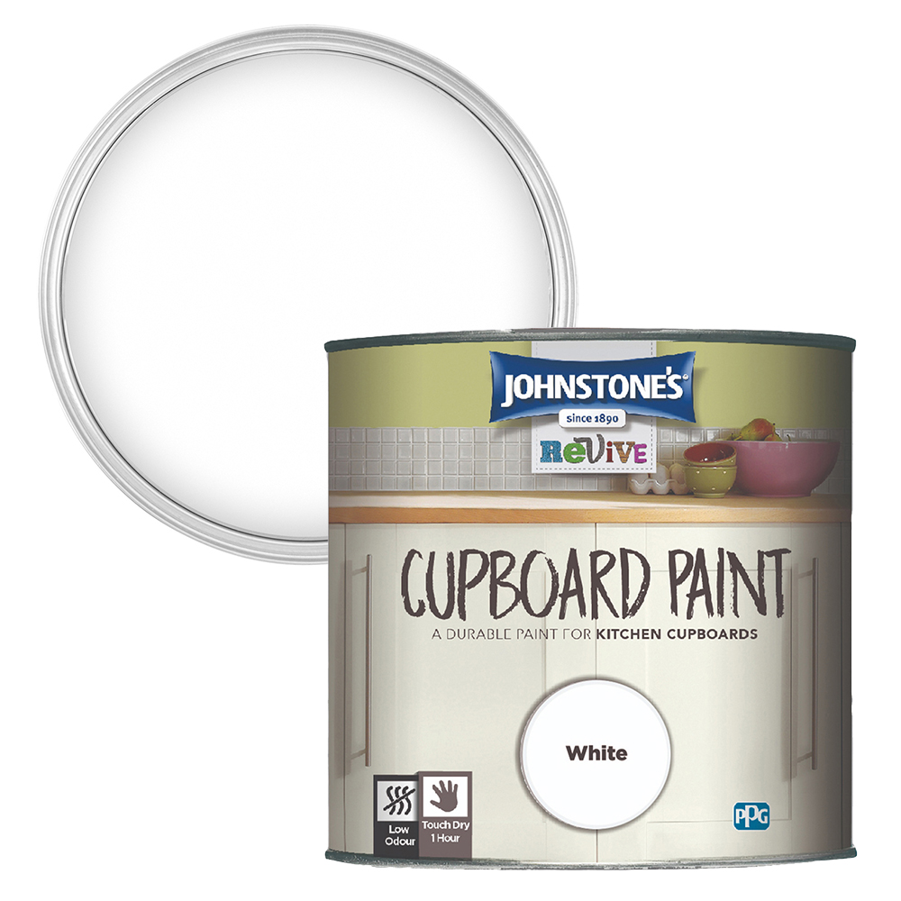 Johnstone's Revive White Satin Cupboard Paint 750ml Image 1