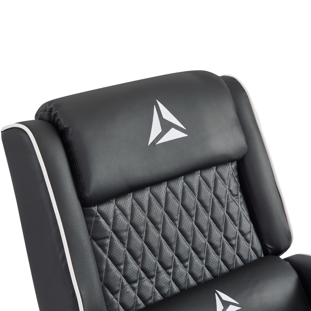 Home Detail Cougar Black and White Manual Gaming Recliner Chair Image 4