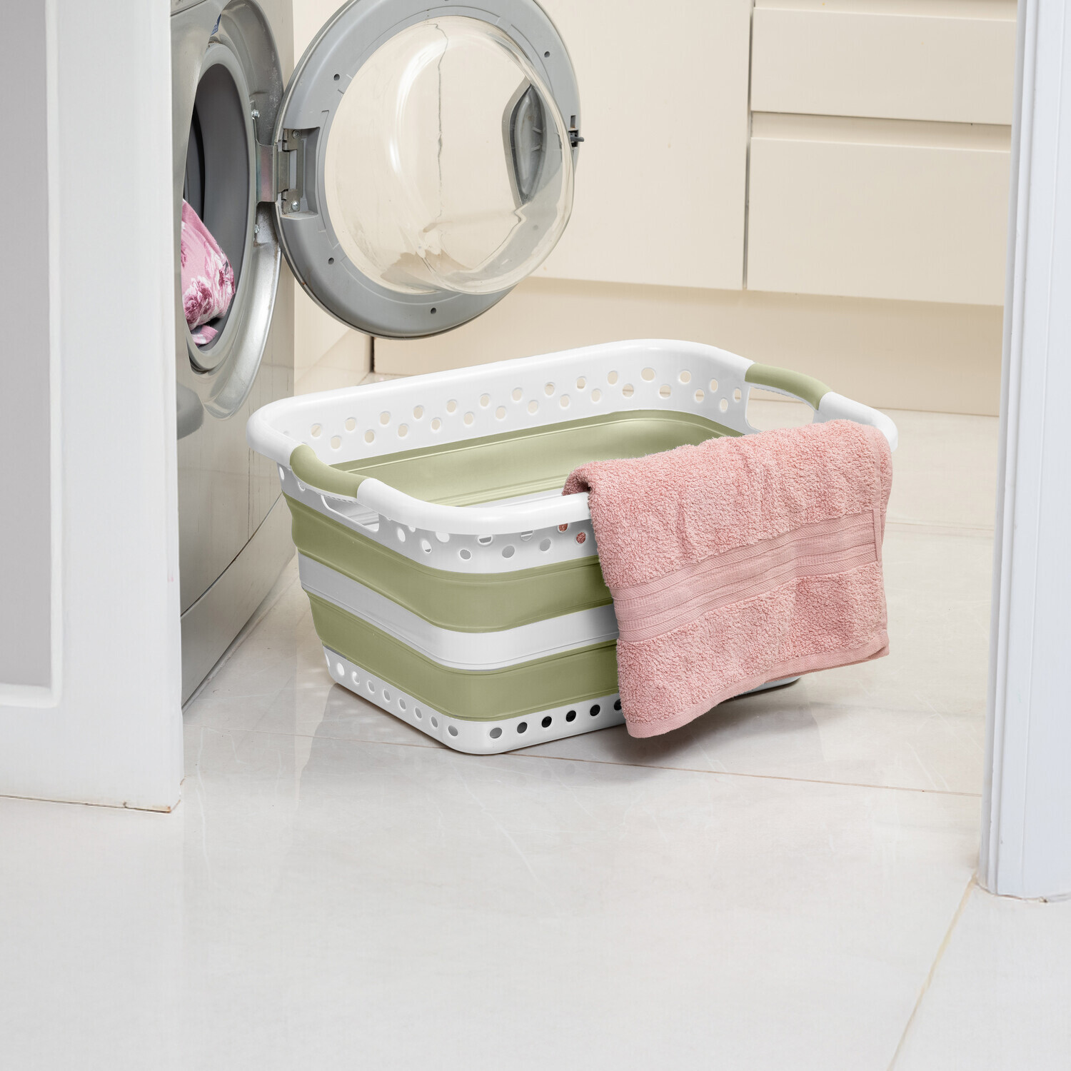 Addis 45L Collapsible Basket Sage Image 2