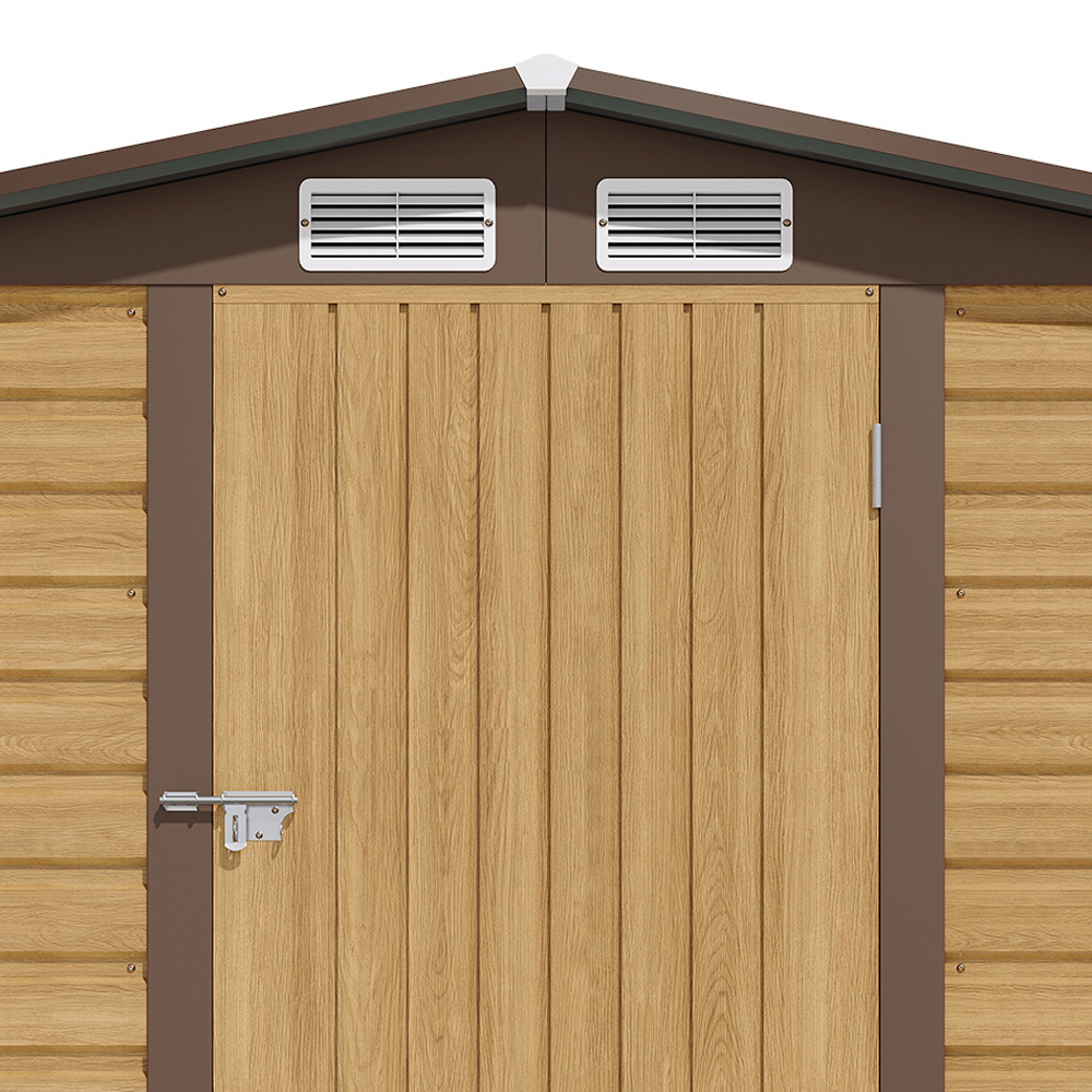 Living and Home 6 x 4ft Outdoor Galvanised Steel Tawny Storage Shed Image 8