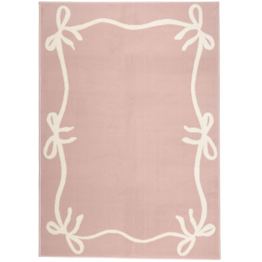 Homemaker Maestro Pink Bow Border Rug 160 x 230cm Image 2