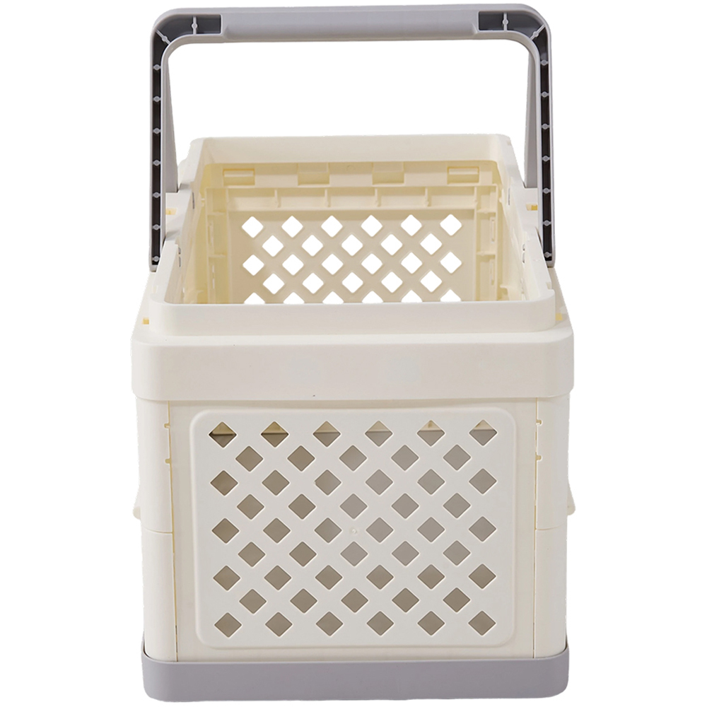 Living and Home Cream and Grey Foldable Laundry Basket Image 3