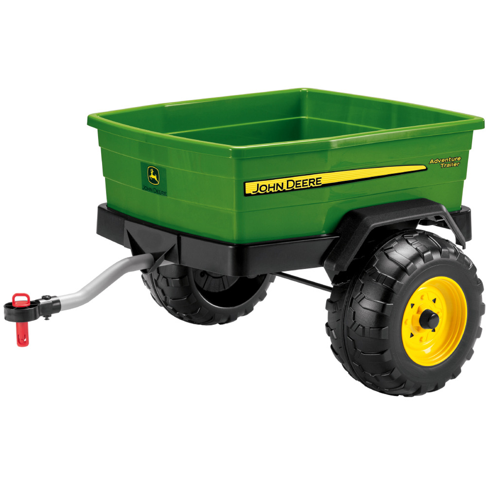 PEG John Deere Adventure Ride-On Trailer Green and Yellow Image 1