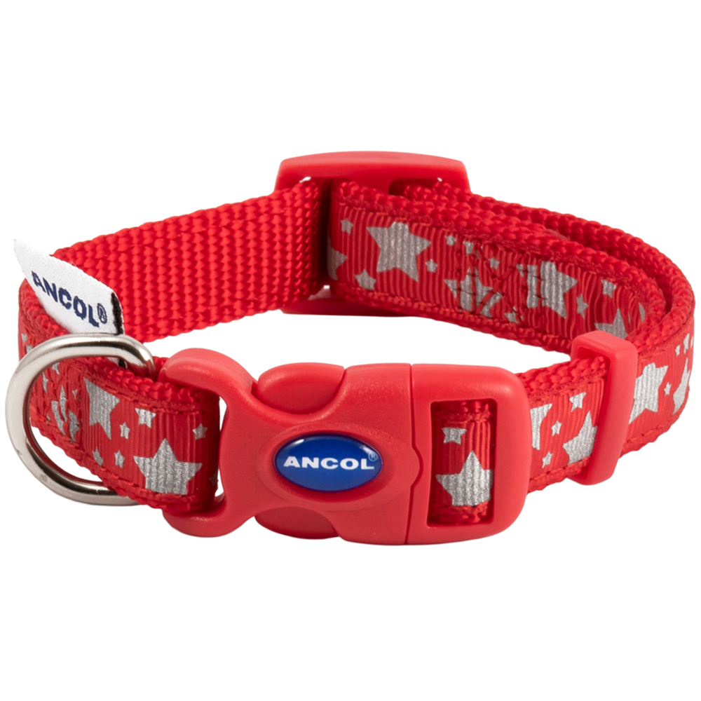 Reflective Stars Adjustable Collar - Red / 45cm - 70cm Image 1