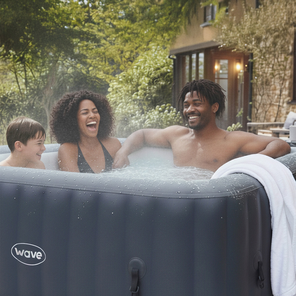 Wave Pacific 6 Person Navy Inflatable Hot Tub with Integrated Heater Image 3