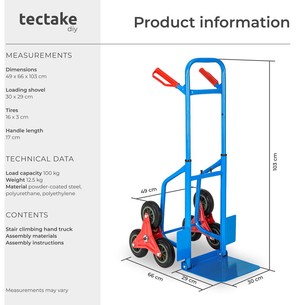 tectake Stair Climber Sack Barrow 100kg Image 8