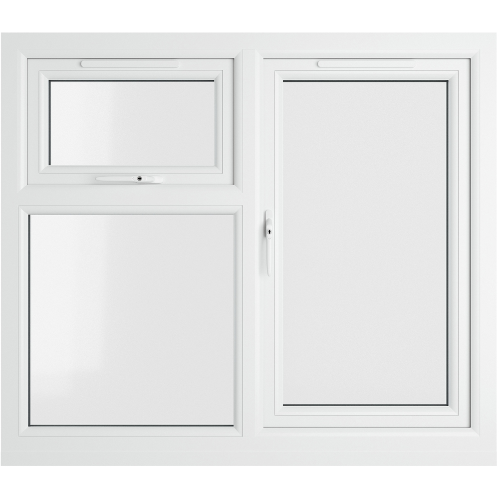 Crystal Black and White LH Side Hung and Top Opener Clear Double Glazed Window 1190 x 1040mm Image 3