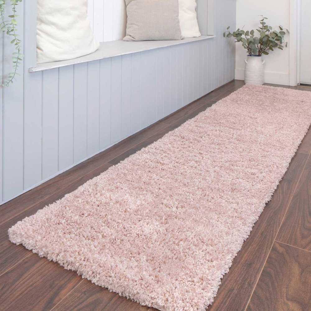 Kukoon Nore Blush Pink Shaggy Rug 60 x 240cm Image 1