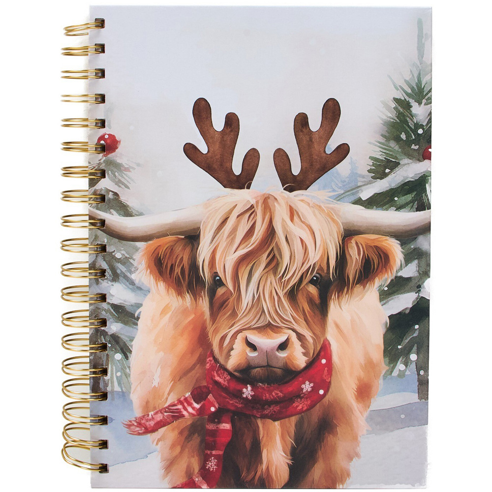 Christmas Highland Cow B5 Notebook Image 1
