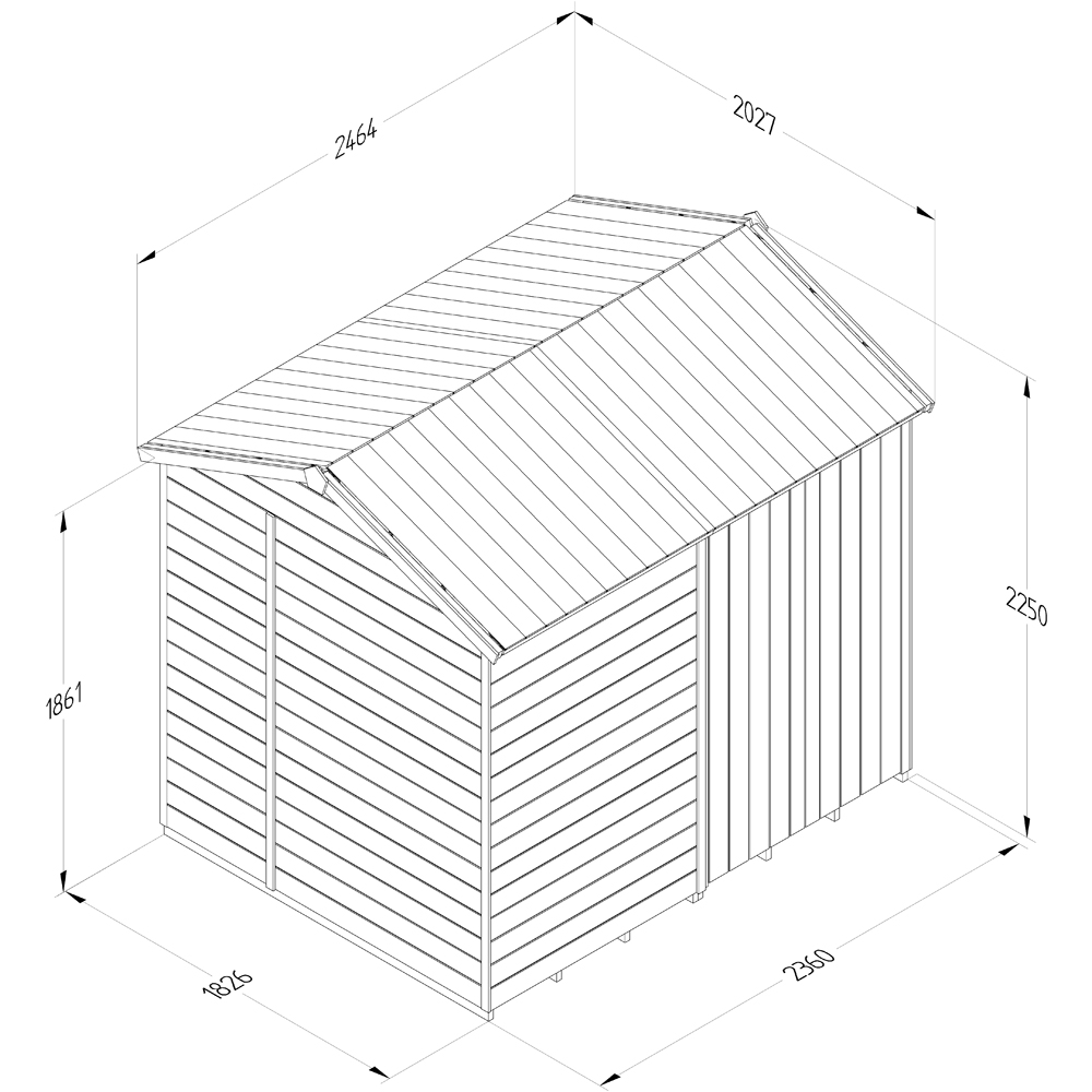 Forest Garden Timberdale 8 x 6ft Reverse Apex Garden Shed Image 9