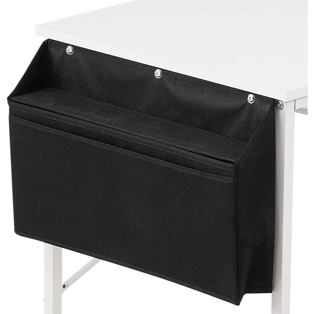 Living and Home 2 Shelf White L-Shaped Office Desk with Storage Bag Image 3