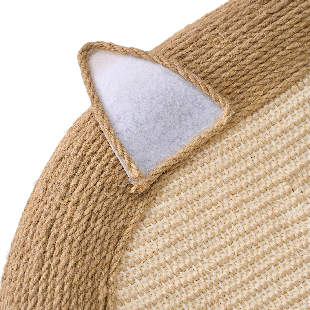 H&O Direct 61 x 40cm 2-in-1 Natural Oval Sisal Cat Scratcher Bed with Toy Ball Image 4
