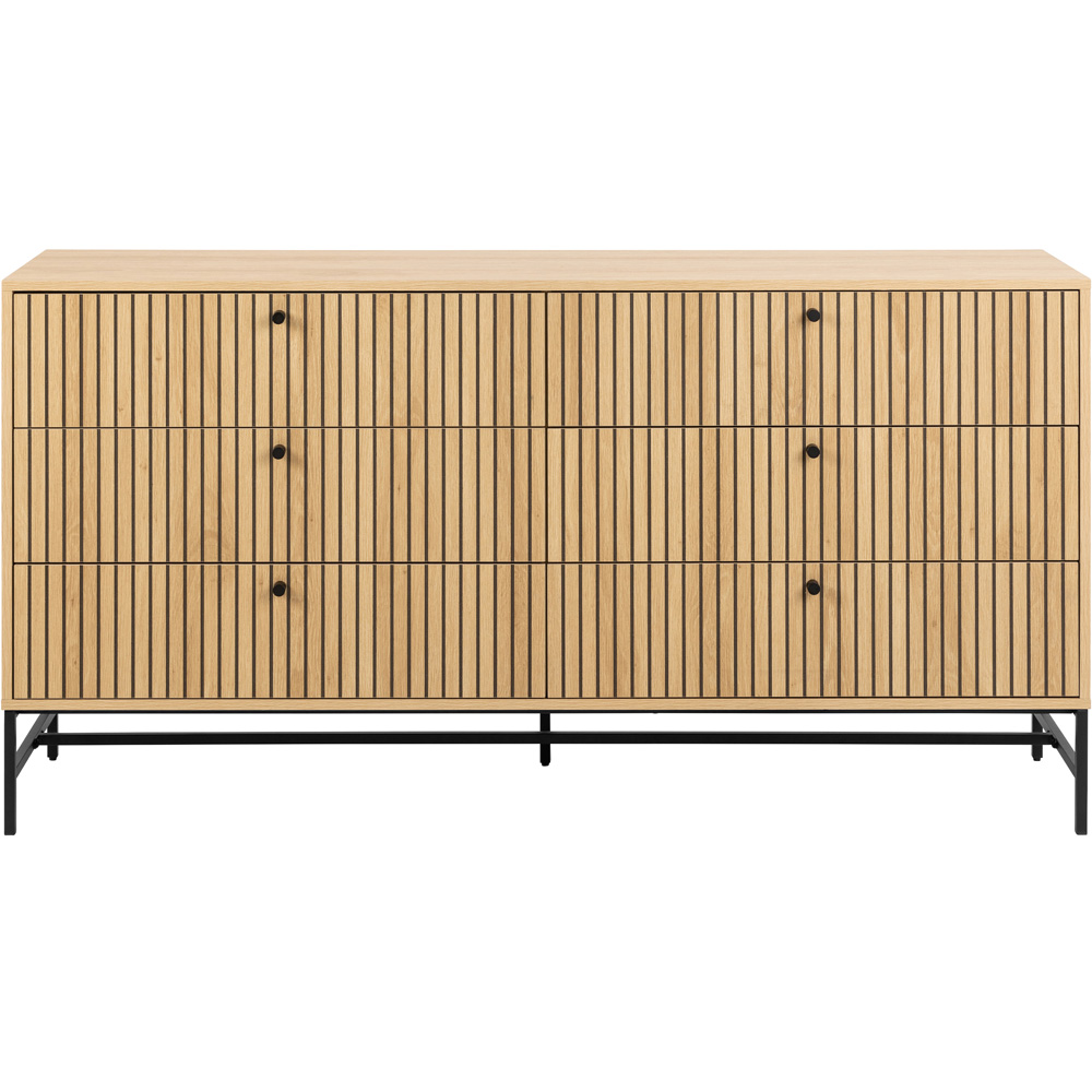 Florence Albany 6 Drawer Oak Wide Chest of Drawers Image 3