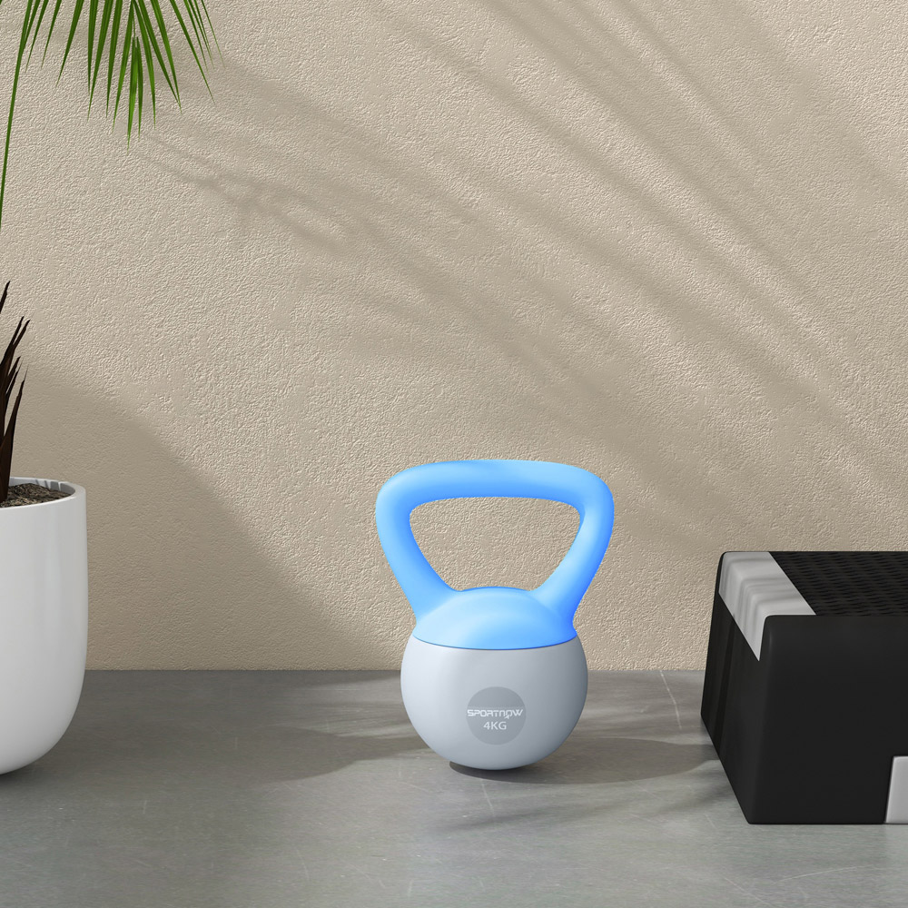 SPORTNOW Blue and Grey Soft Body Kettlebell with Non Slip Handle 4kg Image 5
