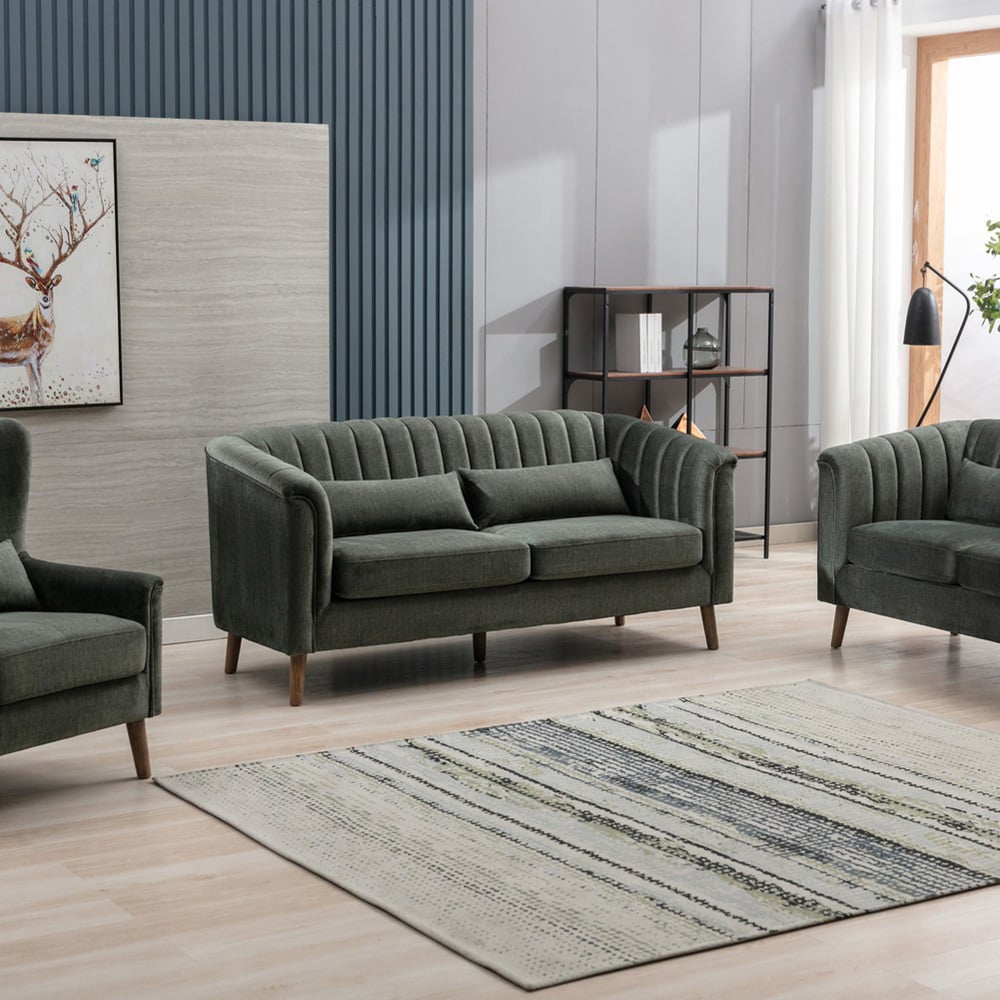 Brooklyn Meabh 3 Seater Green Sofa Image 2
