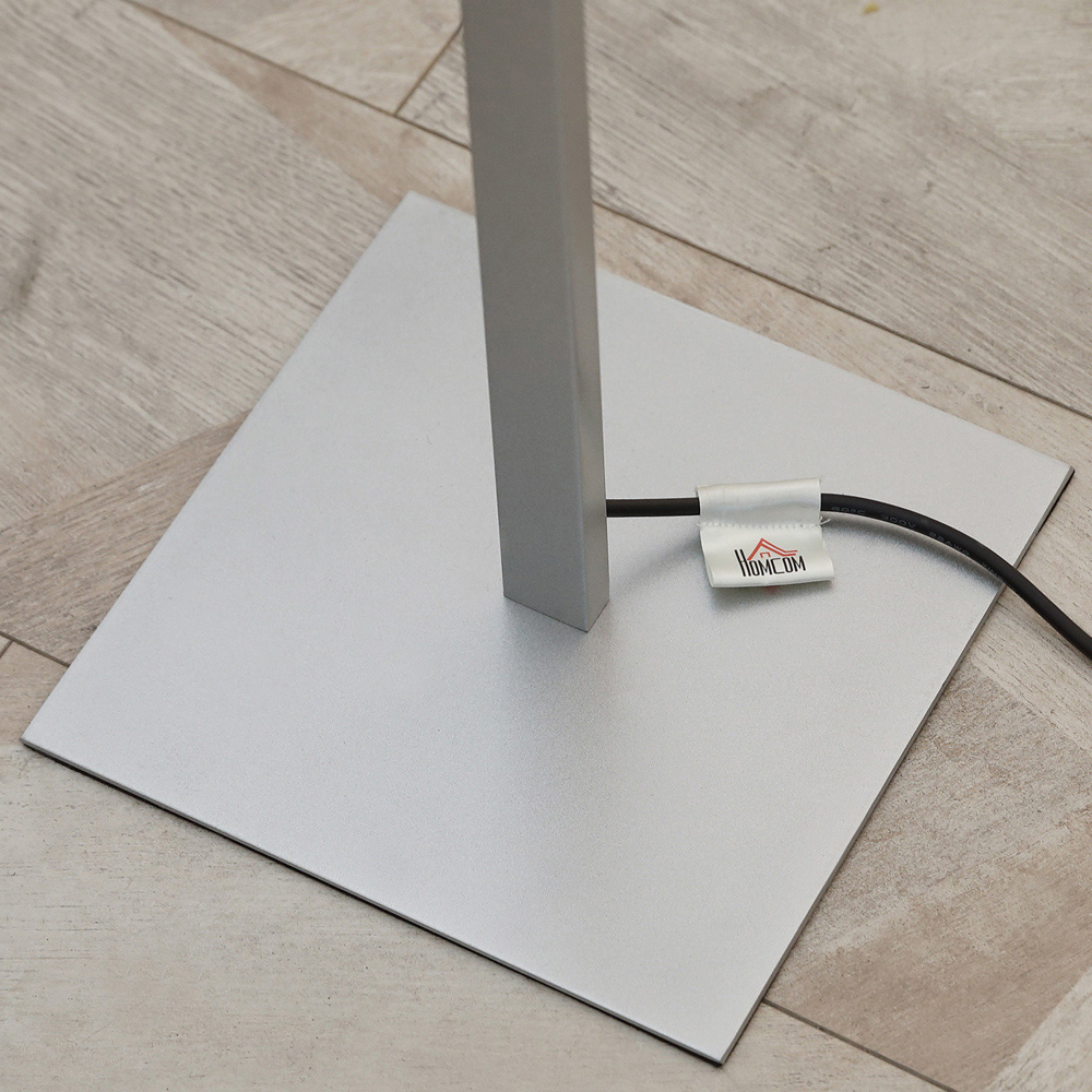 HOMCOM Silver Modern Spiral Floor Lamp Image 3