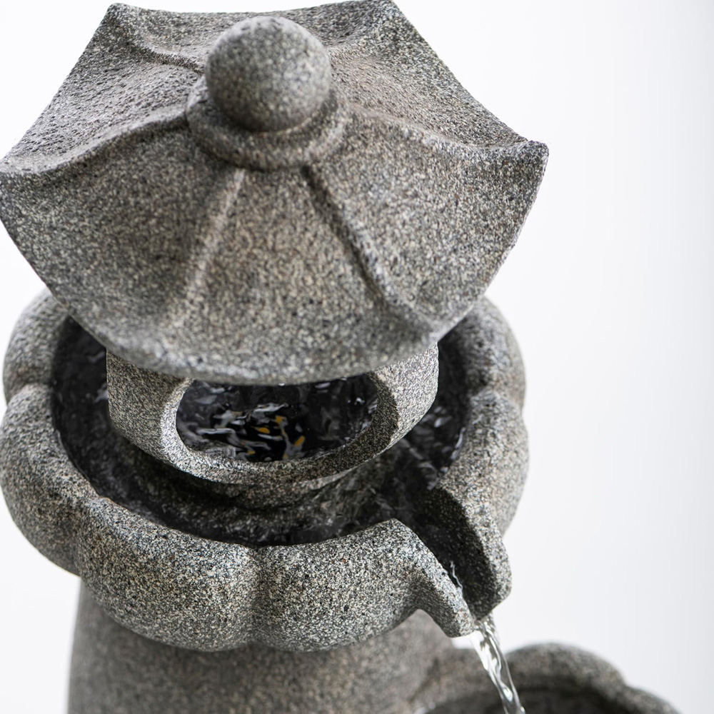 Thompson and Morgan Serenity Cascading Pagoda LED Water Feature Image 3
