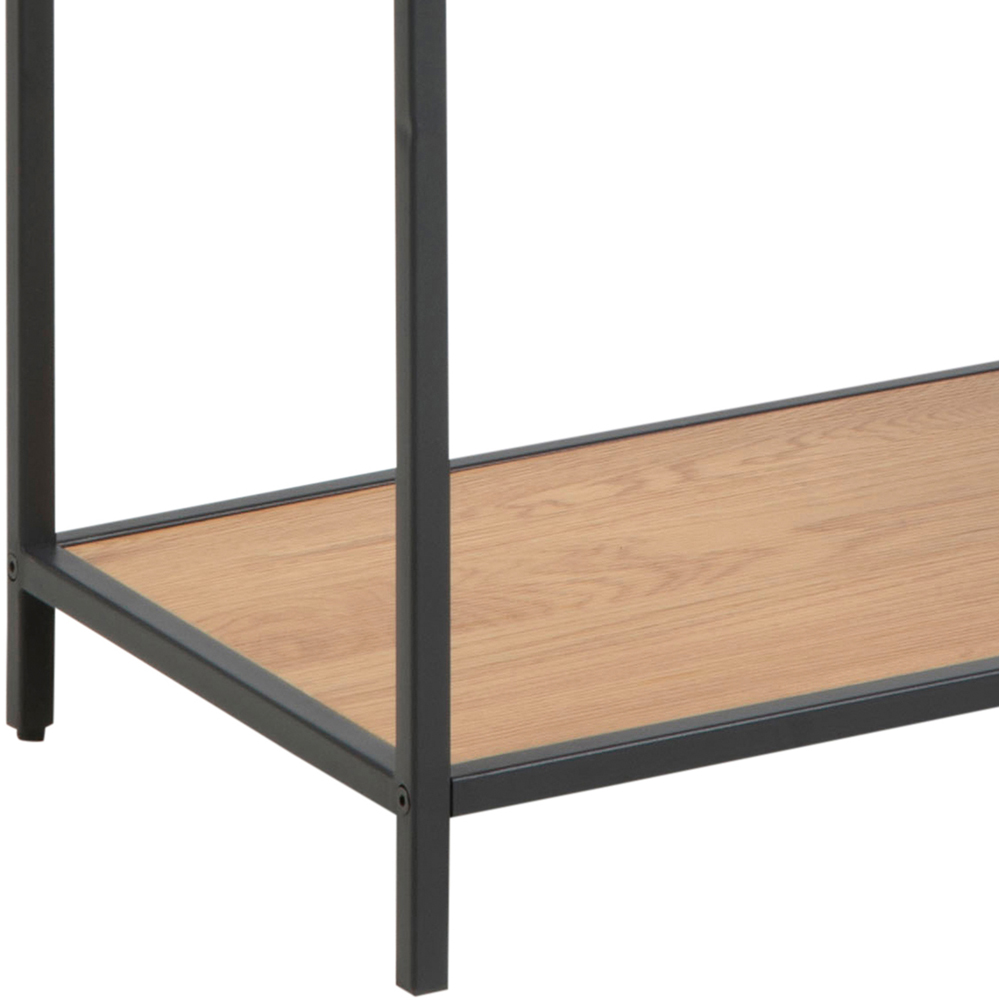 Florence Seaford 5 Shelf Oak and Black Metal Bookcase Image 6