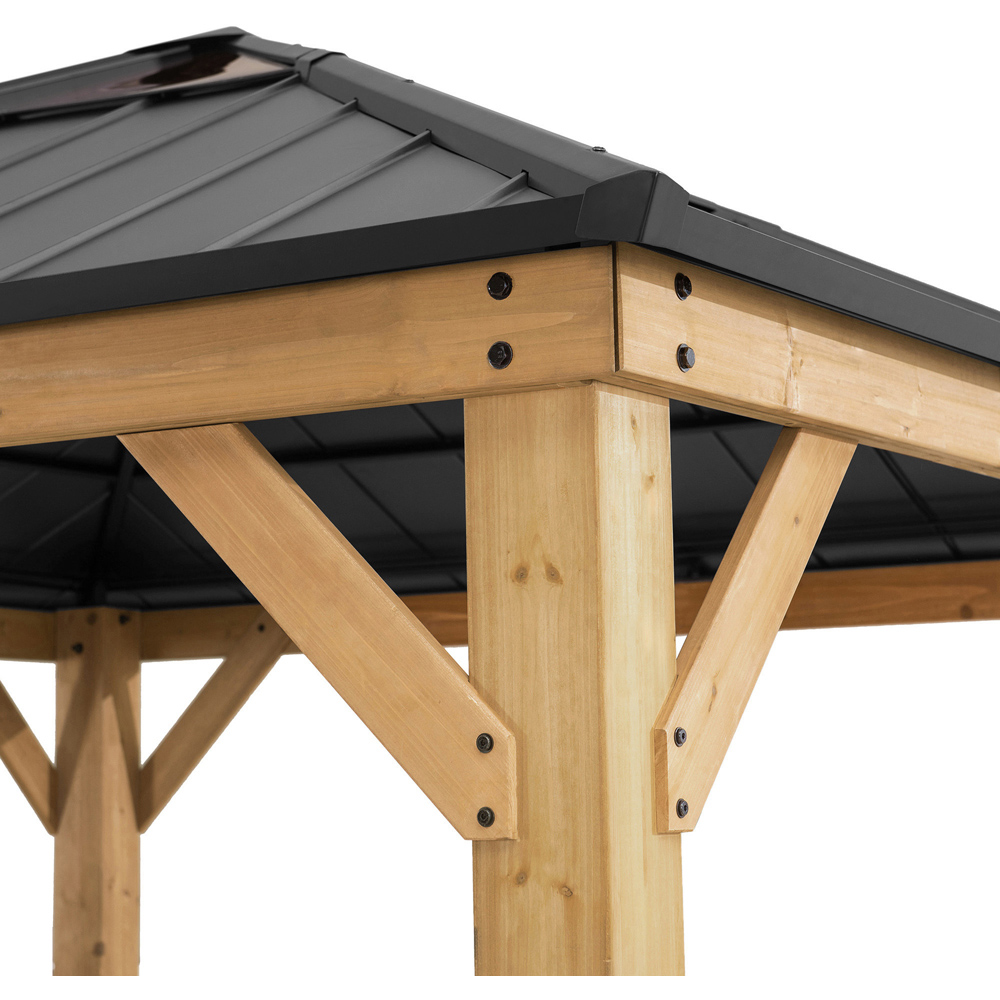 Sunjoy Pirin 3.36 x 3.36m Anthracite Cedar Wood Gazebo Image 6
