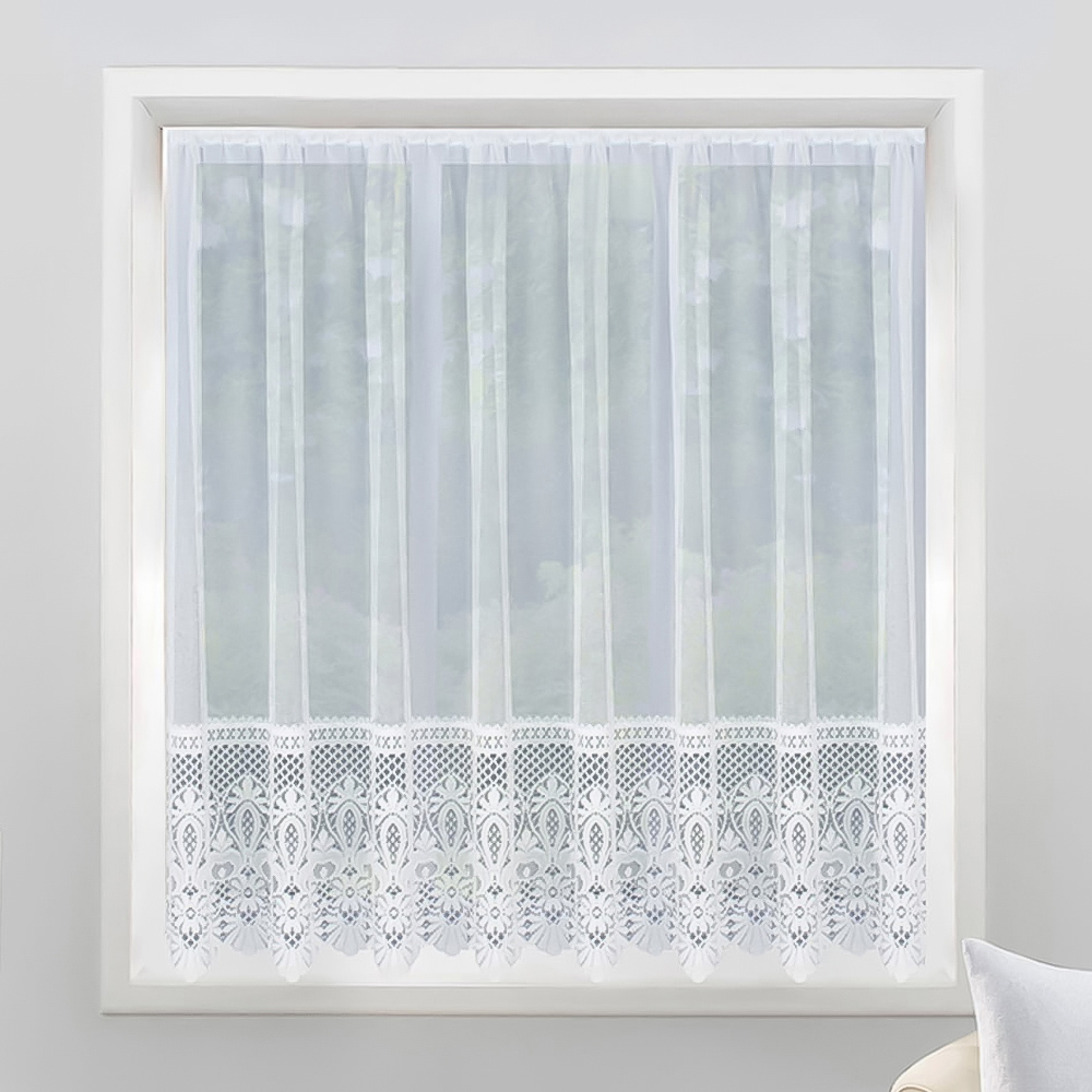Tyrone Textiles Brazil White Pocket Header Net Curtain 500 x 101cm Image 1