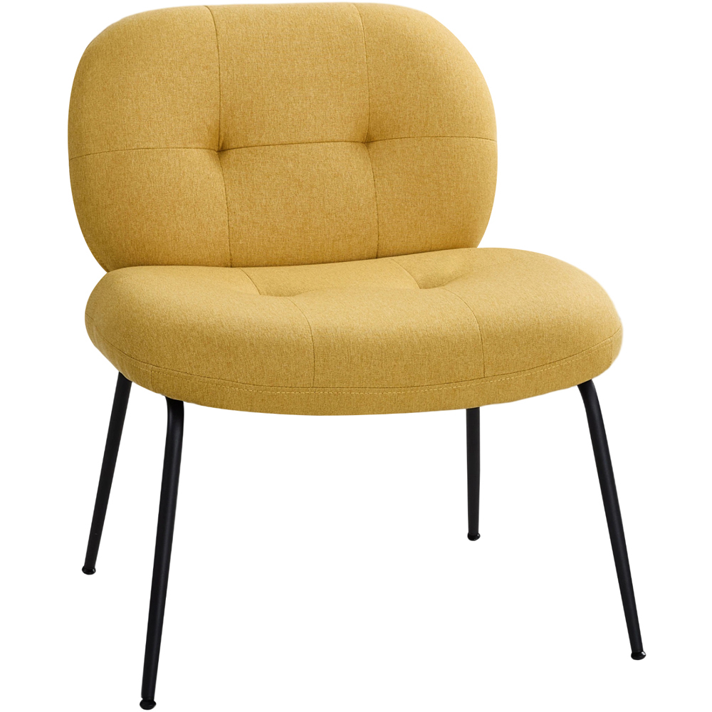 Living and Home Yellow Soft Fabric Lounge Chair Image 2