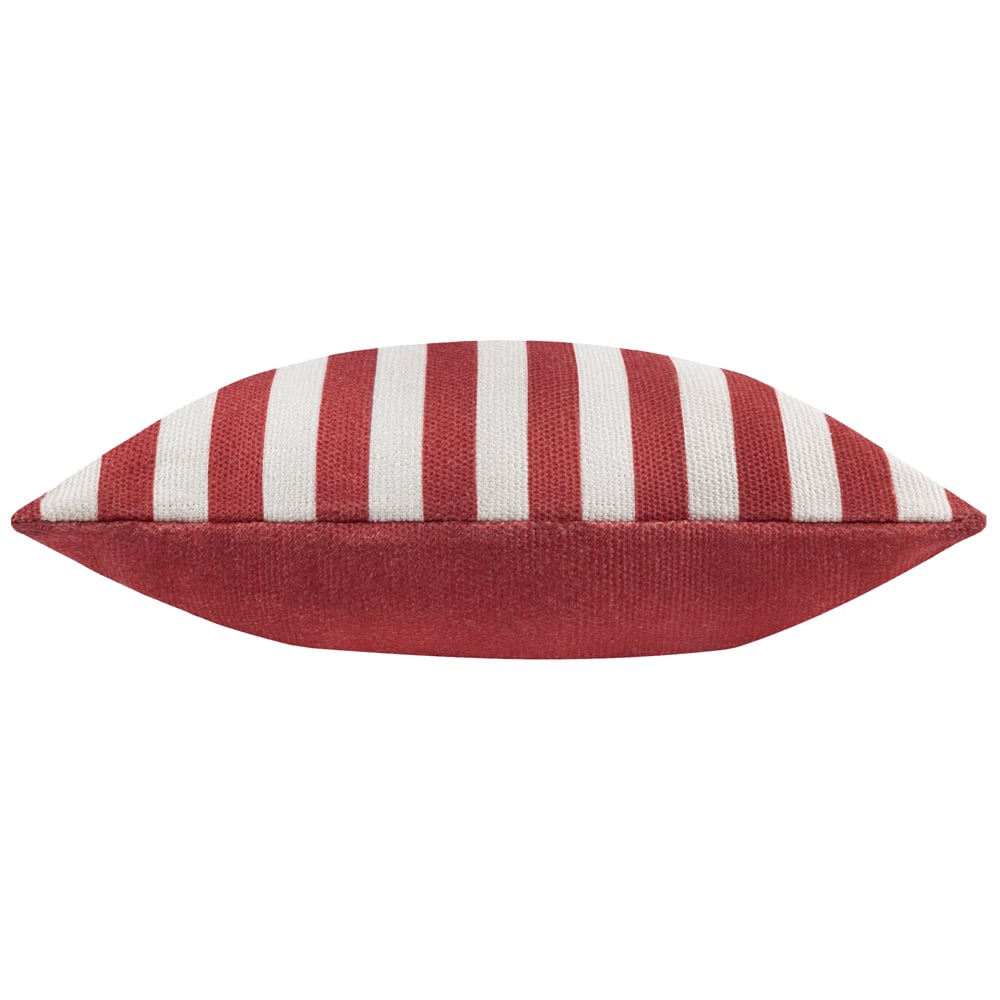 furn. Deck Stripe White and Red Woven Polyester Filled Outdoor Cushion 59 x 59cm Image 4
