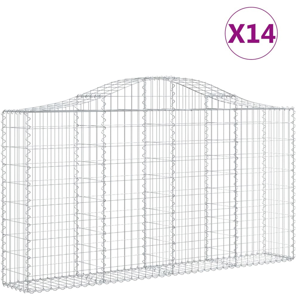 vidaXL Silver Galvanised Iron Gabion Basket 200 x 30 x 100/120cm 14 Pack Image 4