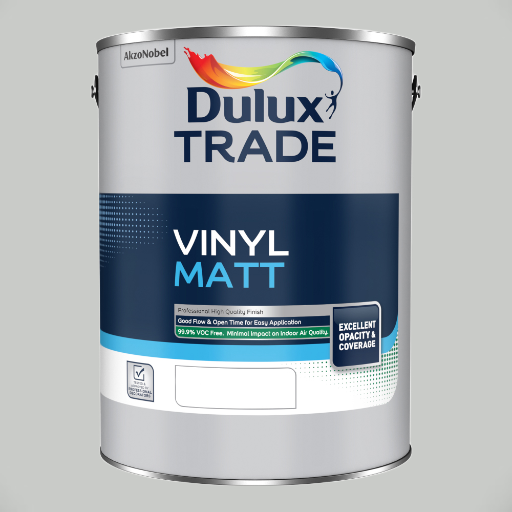 Dulux Trade Beachcomb Grey Walls and Ceilings Vinyl Matt Paint 5L Image 2
