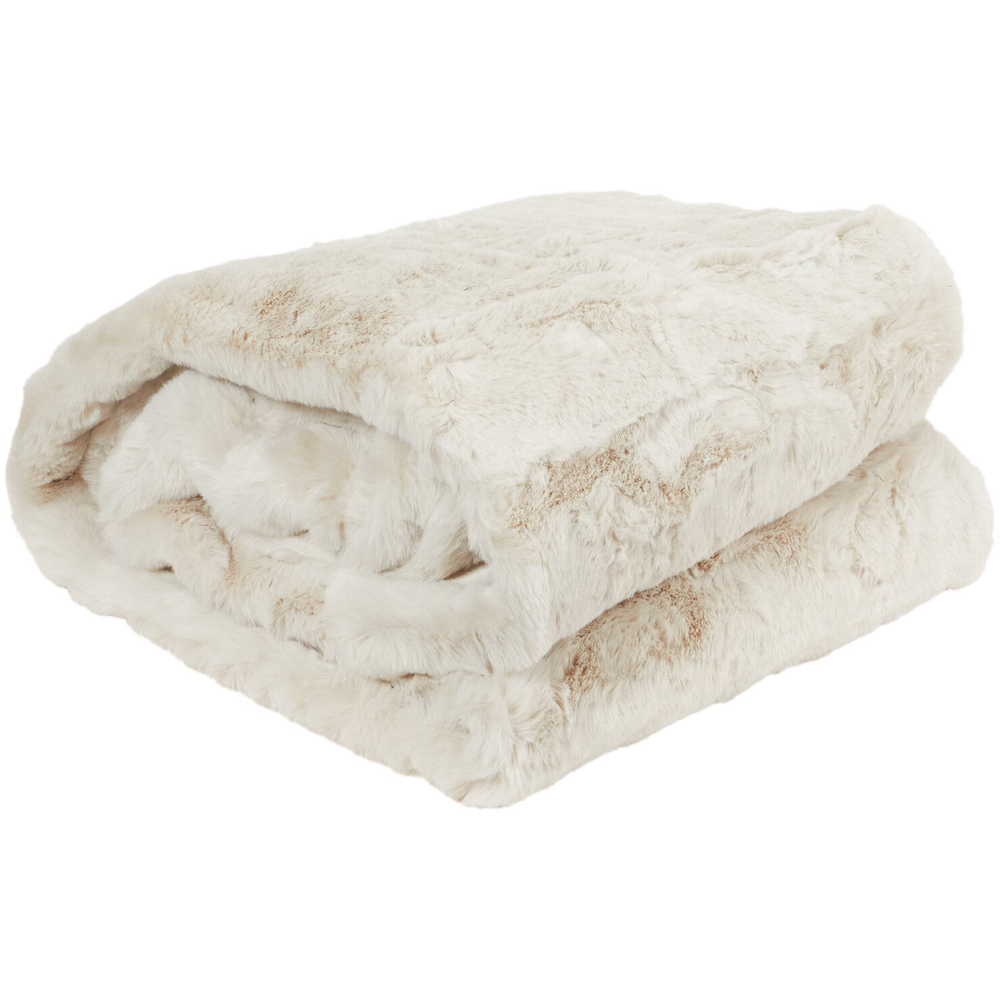 Rabbit Faux Fur Throw - Champagne / Extra Large Image 3