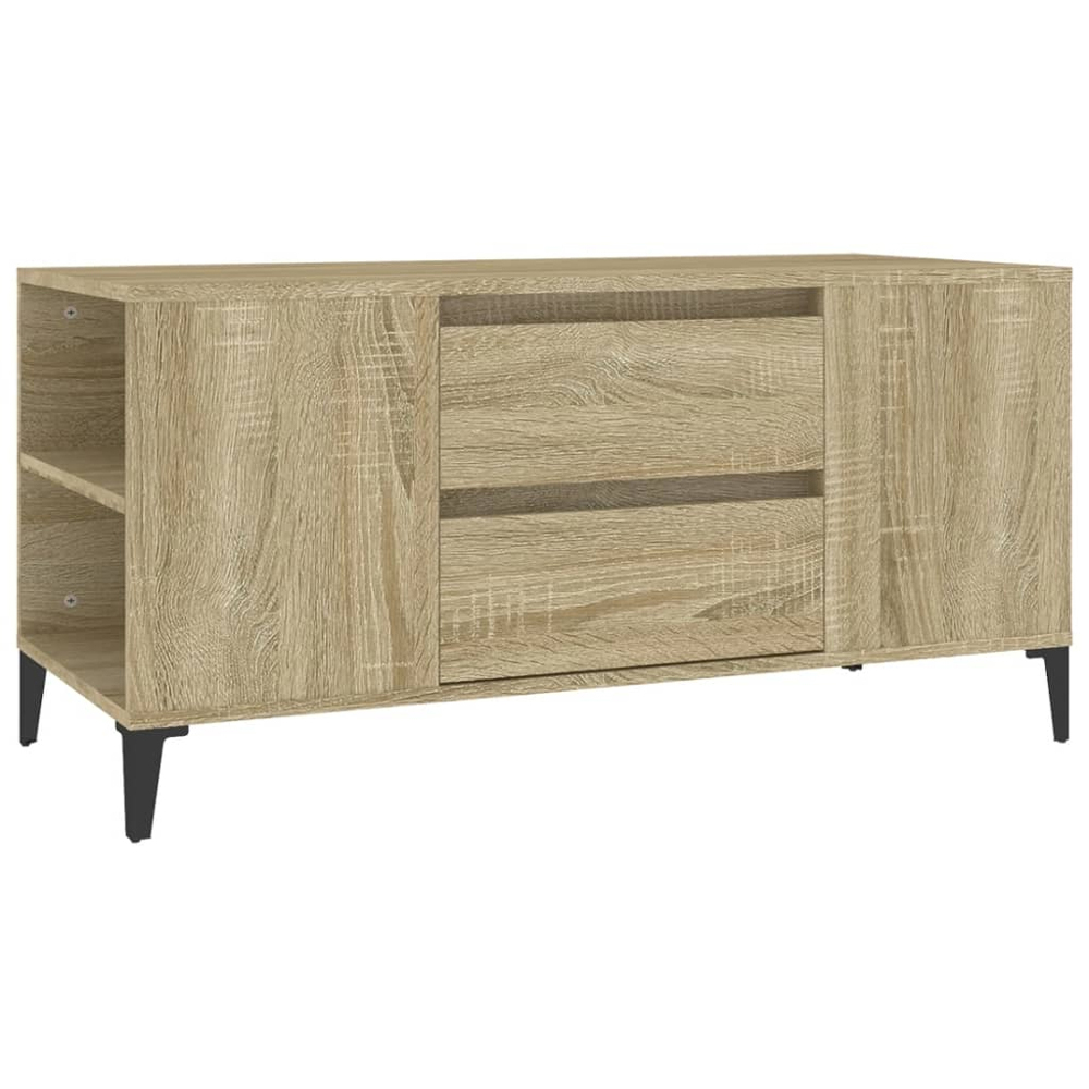vidaXL 2 Drawer 4 Shelf Sonoma Oak TV Cabinet Image 2