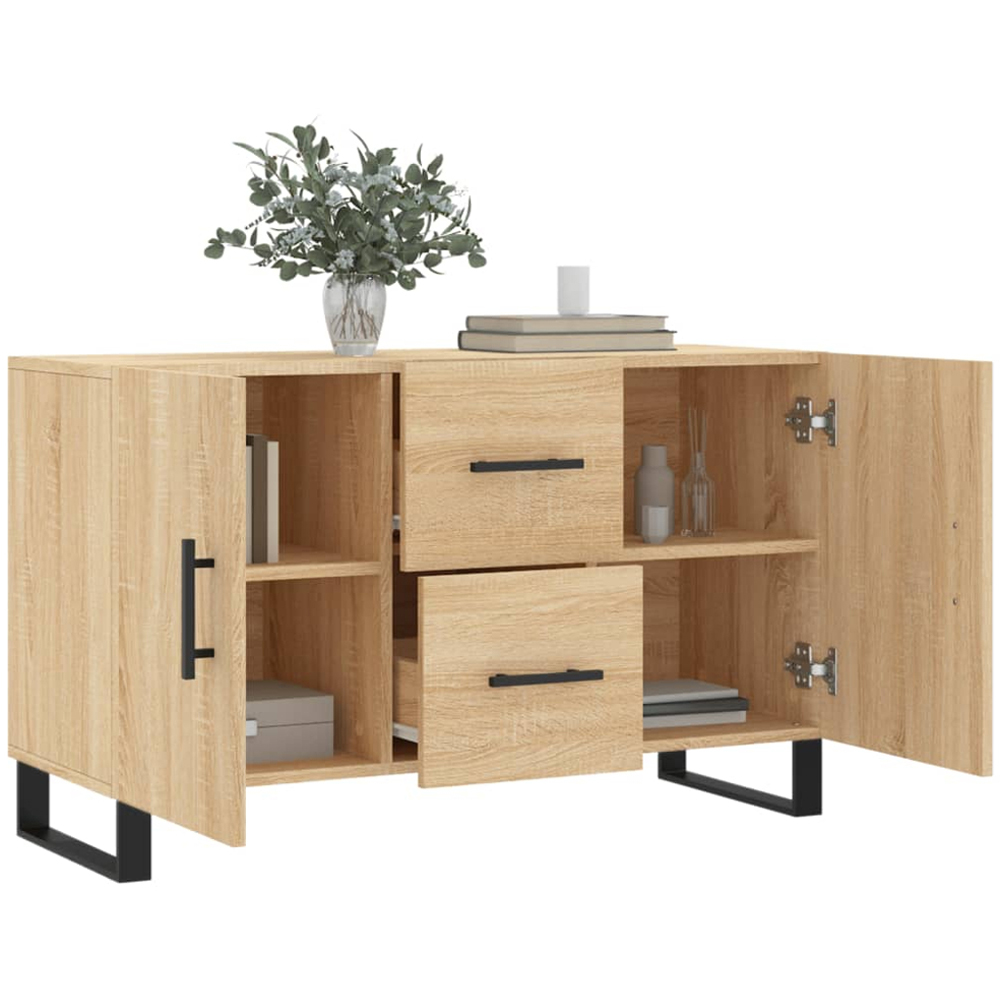 vidaXL 2 Door 2 Drawer Sonoma Oak Sideboard Image 4