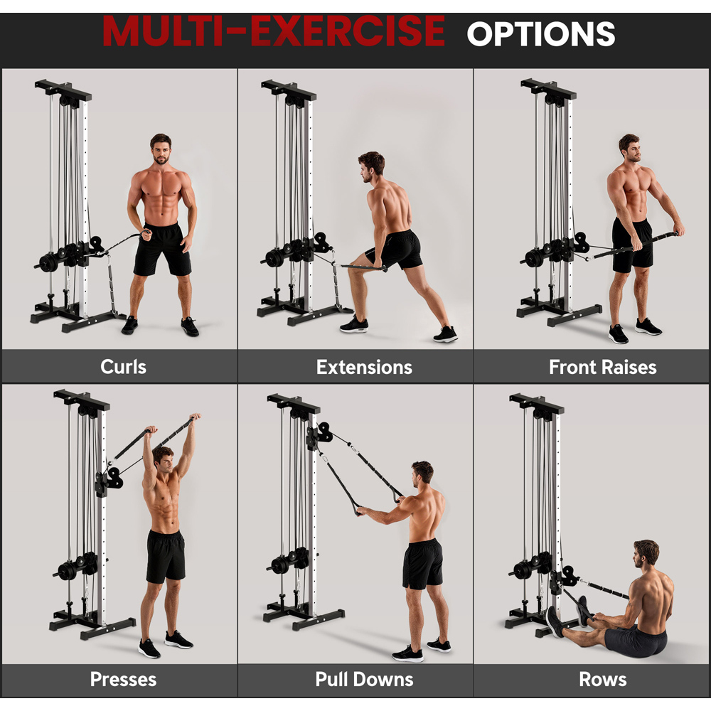 SPORTNOW Wall Mount Cable Station with Adjustable Dual Pulleys Image 8