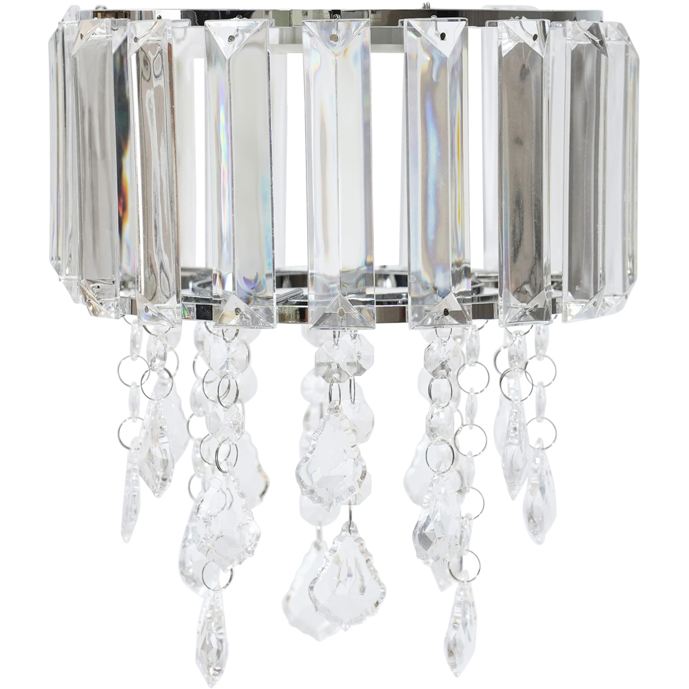 ValueLights Mabel Chrome Droplet Ceiling Drum Shade Image 1