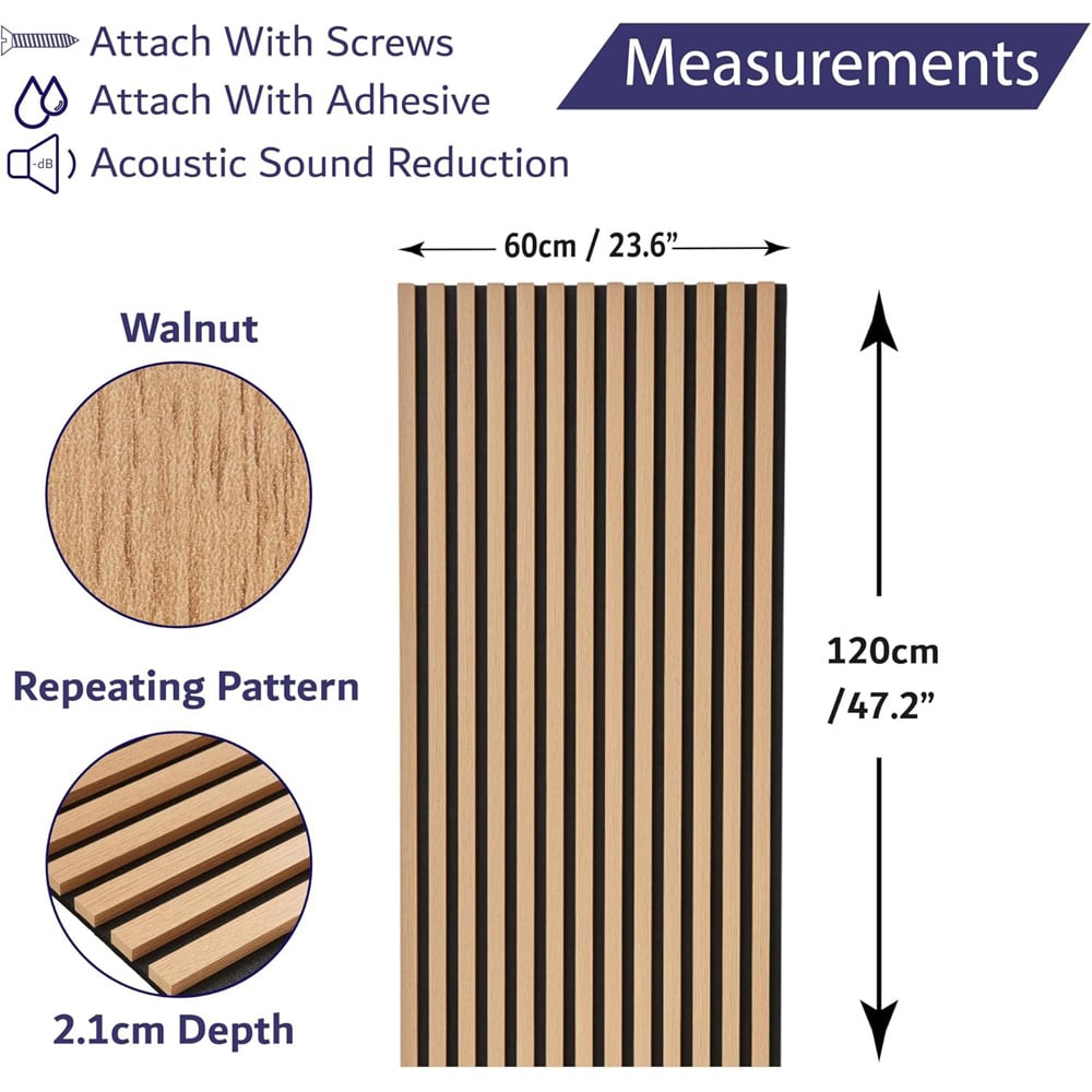 Home Treats Oak Wooden 3D Acoustic Wall Panel 60 x 120cm Image 9