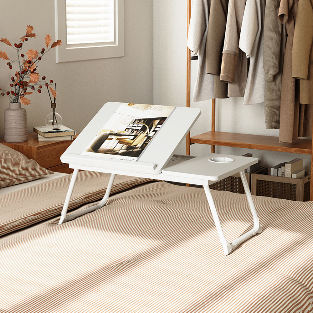Living and Home Warm White Foldable Laptop Bed Table Image 2
